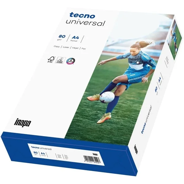 Inapa Tecno Universal ungeriest A4, Papier (DIN A4 (2500 Blatt), 80 g/m²)