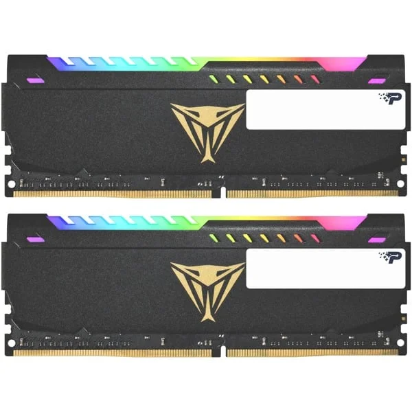 Patriot DIMM 16 GB DDR4-3200 (2x 8 GB) Dual-Kit, Arbeitsspeicher (schwarz, PVSR416G320C8K, Viper Steel RGB, INTEL XMP)
