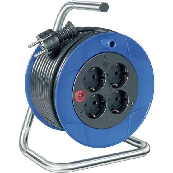 Brennenstuhl Garant Kompakt Indoor-Kabeltrommel, 4-fach (blau/schwarz, 15 Meter)