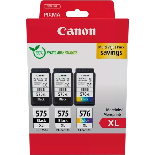 Canon Tinte Multipack 2x PG-575XL/CL-576XL (inkl. 50 Blatt 10x15 Fotopapier)