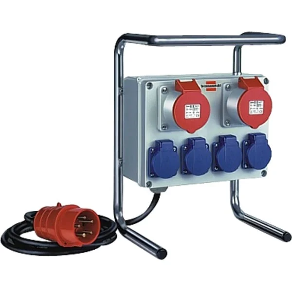 Brennenstuhl Kompakter Kleinstromverteiler BKV 2/4 G IP44, 6-fach, Steckdosenleiste (schwarz, 2 Meter)