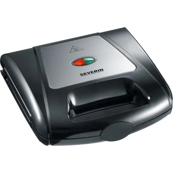 Severin 3in1 Sandwich-Toaster SA 2968, Sandwichmaker (schwarz/edelstahl, 1.000 Watt, mit 3 Platten-Sets)