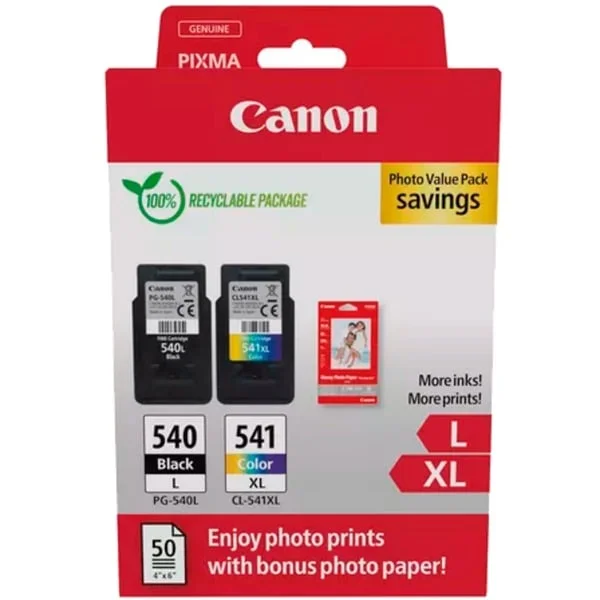 Canon Tinte Photo Value Pack PG-540L/CL541-XL (inkl. 50 Blatt 10x15 Fotopapier)
