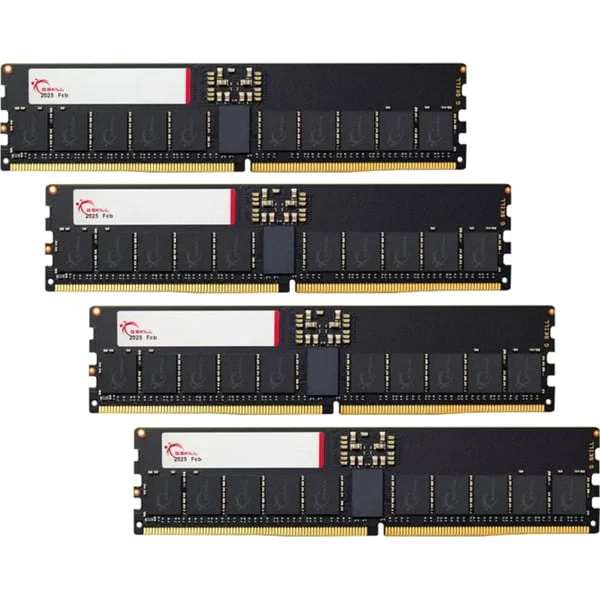 G.Skill RIMM 128 GB DDR5-6400 (4x 32 GB) Quad-Kit ECC, Arbeitsspeicher (schwarz, F5-6400R3239F32GQ4-T5N, T5 NEO, Registered, AMD EXPO)