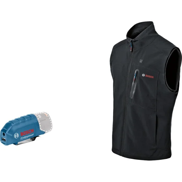 Bosch Professional Beheizbare Weste GHV 12+18V XA, 2XL, Arbeitskleidung (schwarz, ohne Akku)