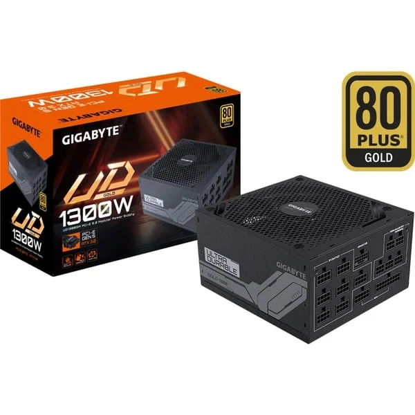 GIGABYTE GP-UD1300GM PG5 1300W, PC-Netzteil (schwarz, 1x 12VHPWR, 8x PCIe, Kabel-Management, 1300 Watt)