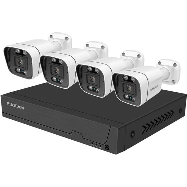 Foscam FNA 108 E B4 2T, Set (schwarz/weiß, FNA108E 8-Kanal NVR, 4x V8EP Kamera)