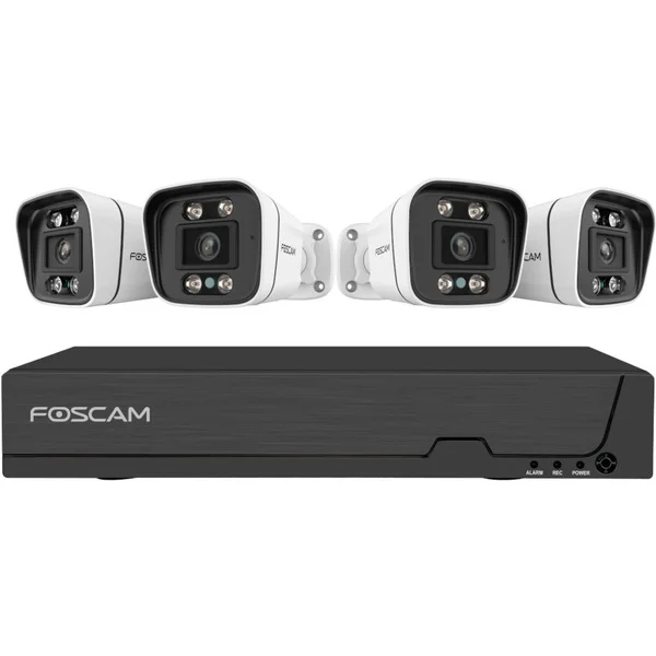 Foscam FN9108E B4 2T, Set (weiß, 8 Kanal Netzwerk-Videorekorder FN9108E, 4x V5EP Überwachungskamera)