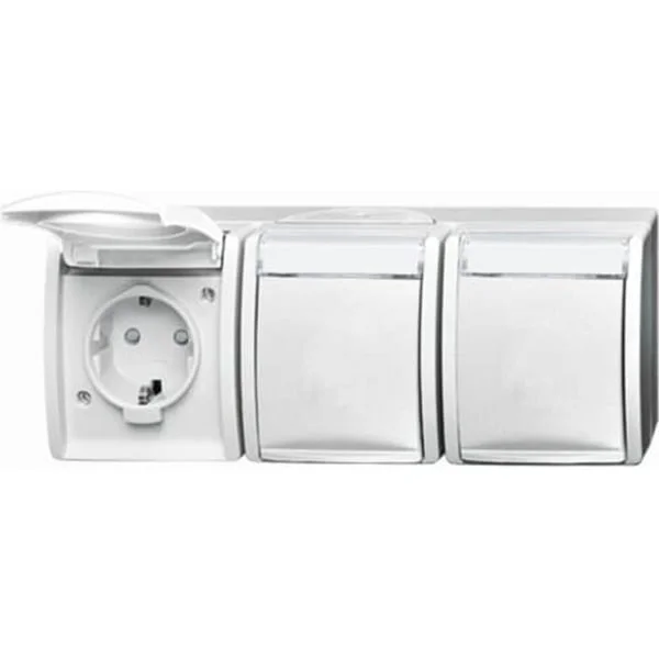 0 Steckdose 2300/3 Einbau Aufputz (weiß, Retail)