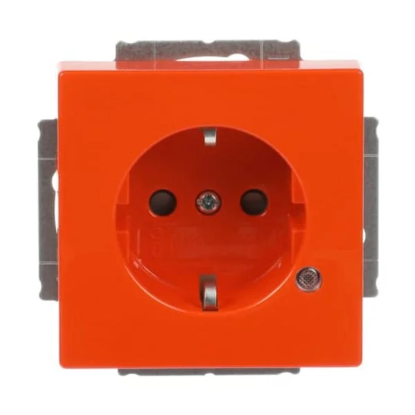 0 Schutzkontakt Steckdosen Einsatz mit LED Kontrolllicht (orange, Retail)