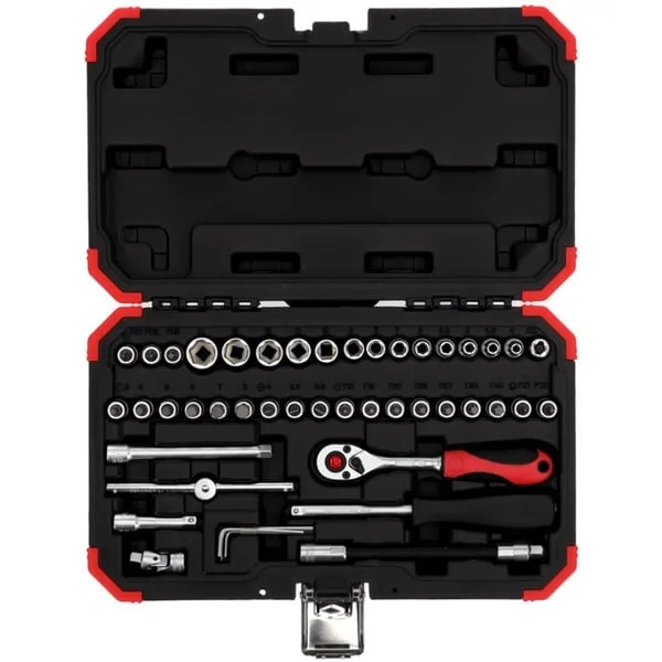GEDORE Red Steckschlüssel-Satz 1/4", 46-teilig (rot/schwarz, mit Umschalt-Knarre, SW 4mm - 14mm)