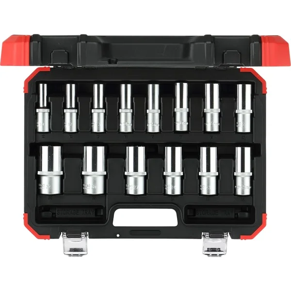 GEDORE Red Steckschlüssel-Satz 1/2", 14-teilig (rot/schwarz, SW 10mm - 32mm)