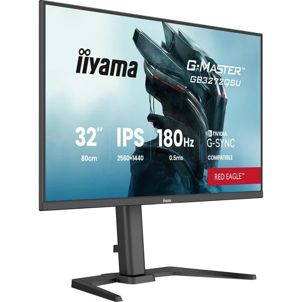iiyama G-Master GB3272QSU-B1 Red Eagle, Gaming-Monitor (80 cm (31.5 Zoll), schwarz (matt), QHD, IPS, HDMI, DP, G-Sync-Kompatibilität, 180Hz Panel)