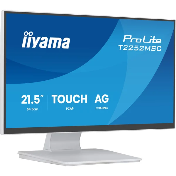 iiyama ProLite T2252MSC-W2AG, LED-Monitor (54.6 cm (21.5 Zoll), weiß (matt), FHD, IPS, Touchscreen, HDMI, DP, USB-Hub, 100Hz Panel)
