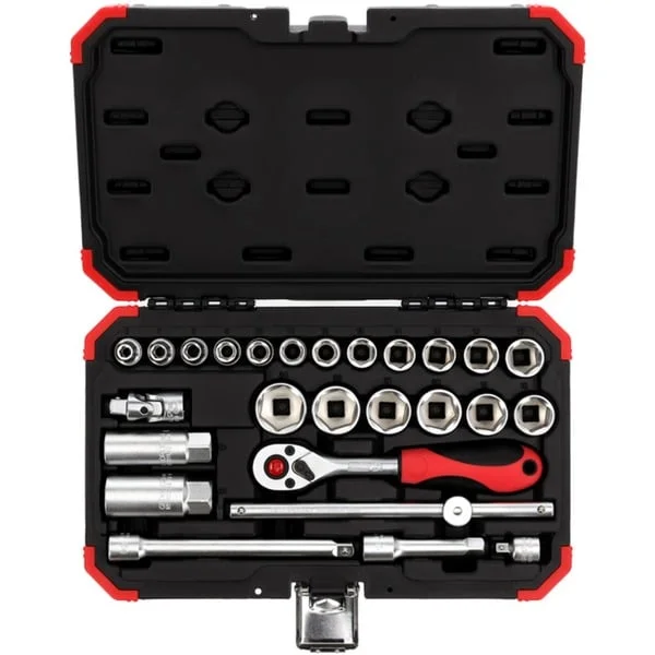 GEDORE Red Steckschlüssel-Satz 3/8", 26-teilig (rot/schwarz, mit Umschalt-Knarre, SW 6mm - 24mm)
