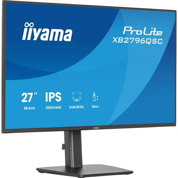 iiyama ProLite XB2796QSC-B1, LED-Monitor (68.6 cm (27 Zoll), schwarz (matt), QHD, IPS, HDMI, DP, USB-C, USB-Hub)