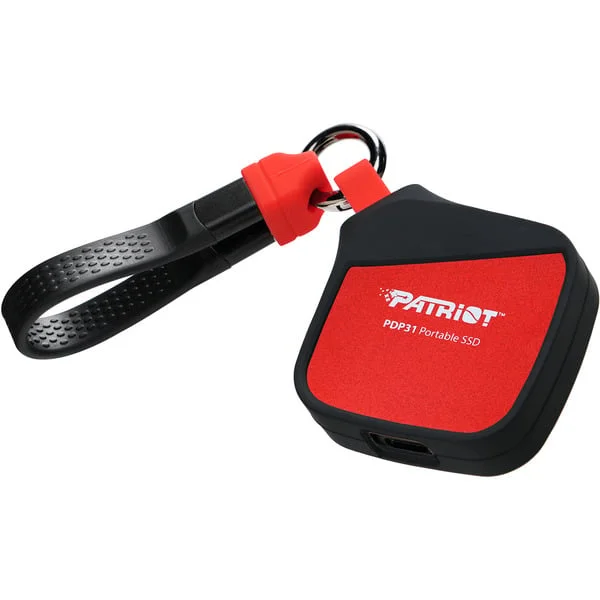 Patriot PDP31 Portable SSD 500 GB, Externe SSD (schwarz/rot, USB-C 3.2 Gen 2 (10 Gbit/s))
