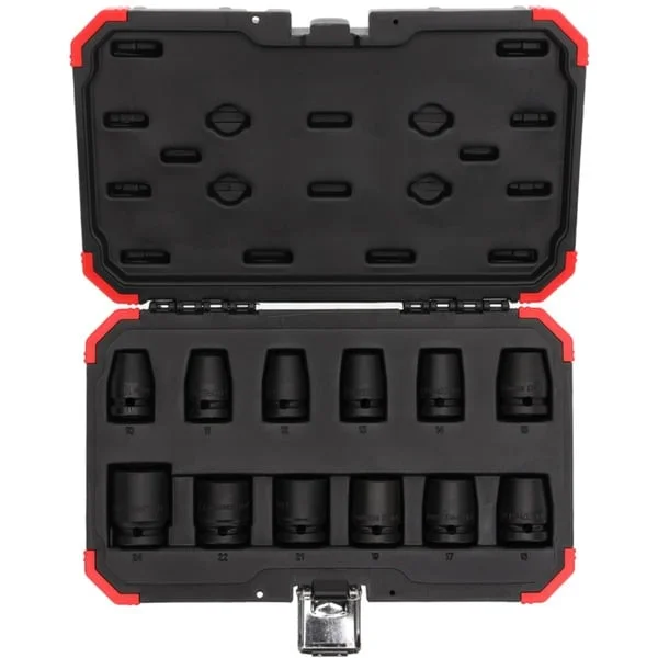 GEDORE Red Kraftschrauber-Steckschlüssel-Satz 1/2", 12-teilig (rot/schwarz, SW 10mm - 24mm)