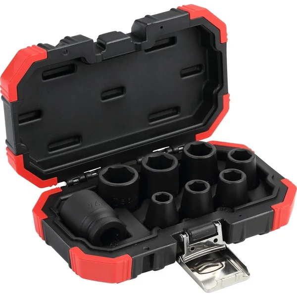 GEDORE Red Kraftschrauber-Steckschlüssel-Satz 1/2", 8-teilig (rot/schwarz, SW 10mm - 24mm)