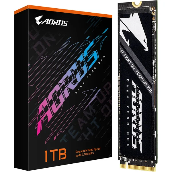 GIGABYTE AORUS Gen4 7300 1 TB, SSD (schwarz, PCIe 4.0 x4, NVMe 1.4, M.2 2280, ohne Kühlkörper)