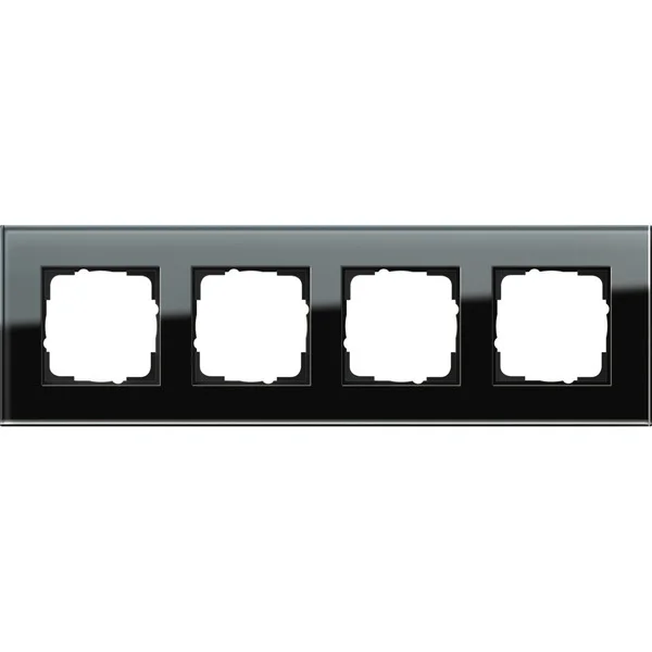 Gira Abdeckrahmen vierfach Glas Esprit, Abdeckung (schwarz, Retail)