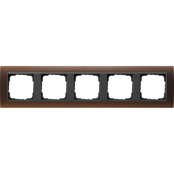 Gira Abdeckrahmen 5-fach opak mit Zwischenrahmen, Abdeckung (braun, Retail)