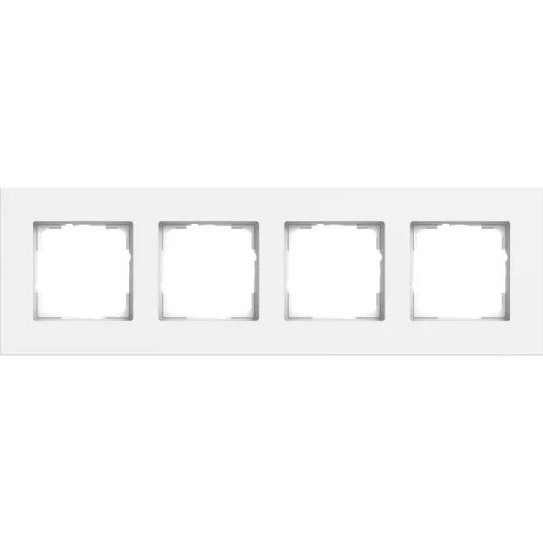 Gira Abdeckrahmen vierfach lackiert matt Aluminium (weiß, Retail)