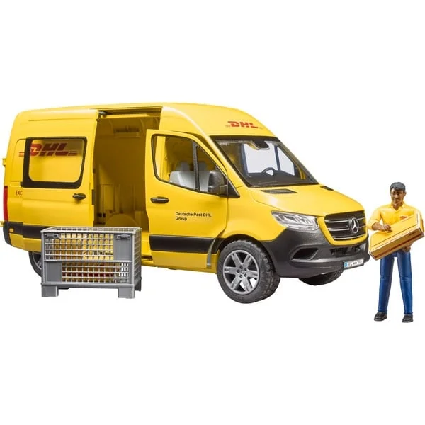 bruder 02671 MB Sprinter DHL mit Fahrer, Modellfahrzeug (gelb)