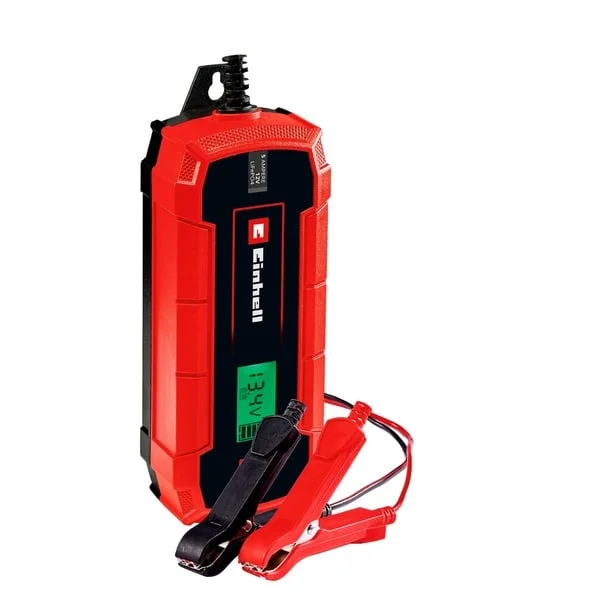 EINHELL Batterie-Ladegerät CE-BC 5 M LiFePO4 (rot/schwarz, für Kfz- und Motorradbatterien)