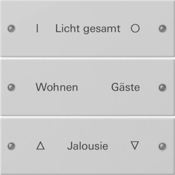 Gira Wippenset dreifach beschreibbar lackiert (grau, Retail)