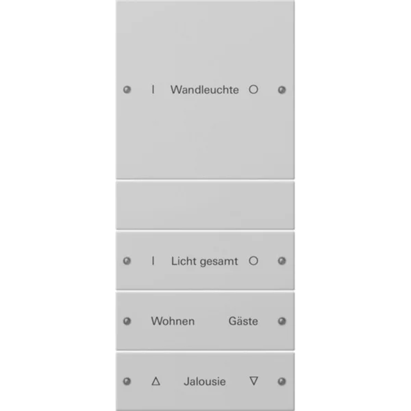 Gira Wippenset vierfach beschreibbar lackiert System 55 (grau, Retail)