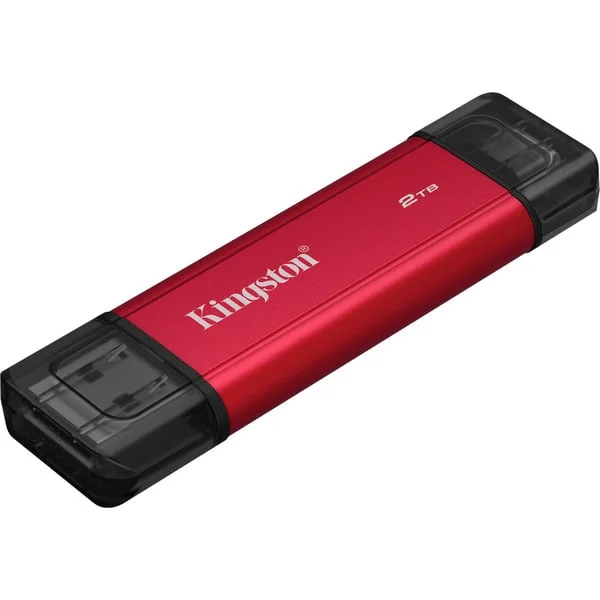 Kingston Dual Portable 2 TB, Externe SSD (rot/schwarz, USB-A- und USB-C)