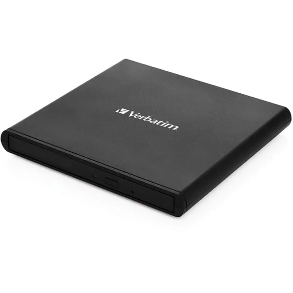 Verbatim Externer Slimline CD-DVD-Brenner, externer DVD-Brenner (schwarz, USB-A 2.0)