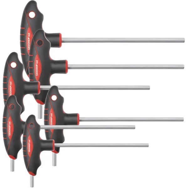 GEDORE Red 2K-T-Griff-Winkelschraubendreher-Satz, 6-teilig (rot/schwarz)