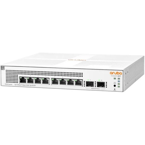 Hewlett Packard Enterprise Networking Instant On Switch 8 Anschlüsse Gigabit CL4 PoE 2 Anschlüsse SFP 124 W 1930