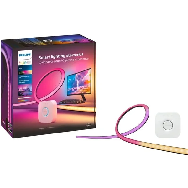 Philips HUE Play Gradient Lightstrip für PC (24-27" Starter-Kit), LED-Streifen (schwarz/weiß)