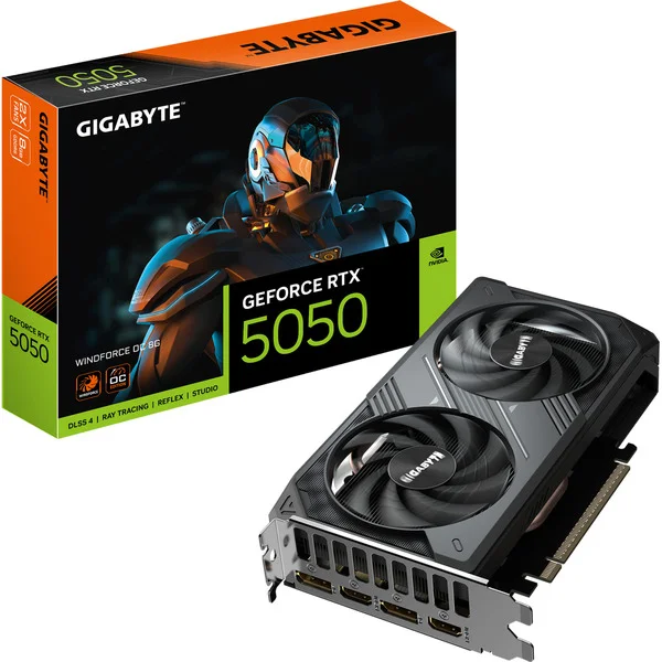 GIGABYTE GeForce RTX 5050 WINDFORCE OC 8G, Grafikkarte (DLSS 5, 2x DisplayPort, 2x HDMI 2.1)