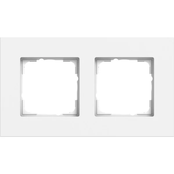 Gira Abdeckrahmen zwei fach Aluminium lackiert, Abdeckung (weiß, Retail)