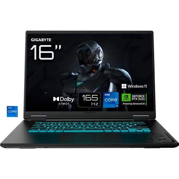 GIGABYTE GAMING A16 CWHI3DEC94SH, Gaming-Notebook (grau, Intel® Core™ i7-13620H, NVIDIA GeForce RTX 5070, 16 GB DDR5, 1 TB (1 TB SSD), Windows 11 Home)