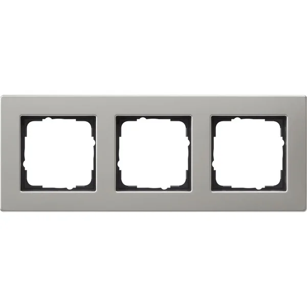 Gira Abdeckrahmen dreifach Edelstahl für flachen Einbau, Abdeckung (edelstahl, Retail)