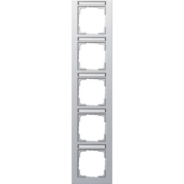 Gira Abdeckrahmen fünffach mit Beschriftungsfeld, Abdeckung (aluminium, Retail)