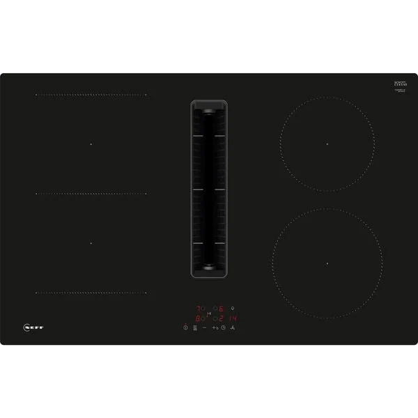 Neff V58NBS1L0 N 50, Autarkes Kochfeld (schwarz, 80 cm, mit integriertem Dunstabzug)