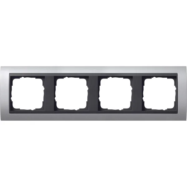 Gira Abdeckrahmen vierfach mit Zwischenrahmen, Abdeckung (aluminium, Retail)
