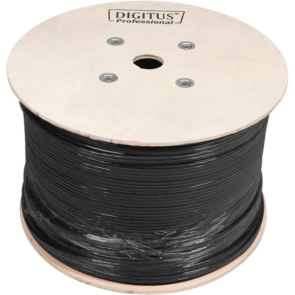 Digitus Professional Cat.7 S/FTP Erdverlegekabel, simplex, PE (schwarz, 1.000 Meter Trommel)