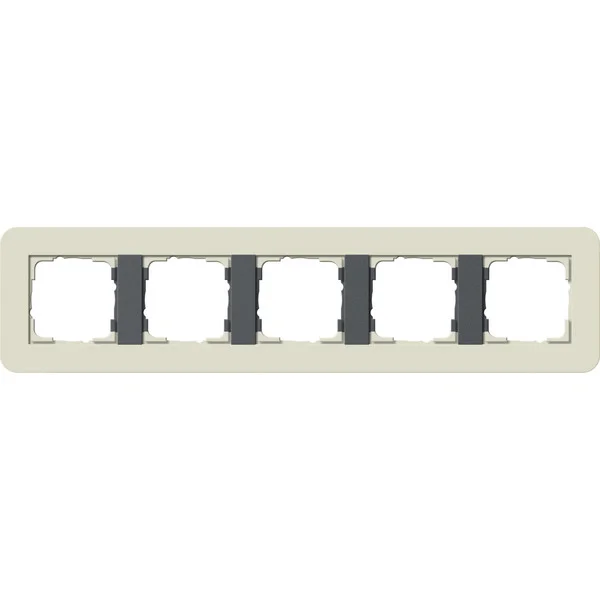 Gira Abdeckrahmen fünffach mit Trägerrahmen und Soft-Touch-Oberfläche (beige, Retail)