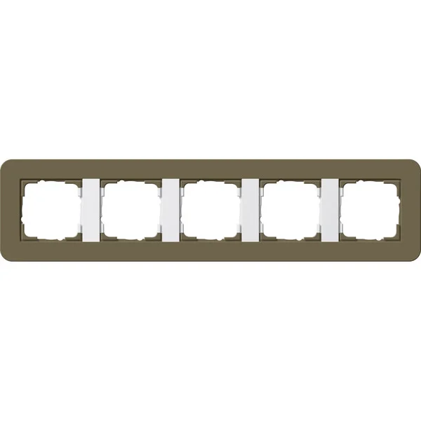Gira Abdeckrahmen fünffach mit Trägerrahmen Soft-Touch Oberfläche (braun, Retail)