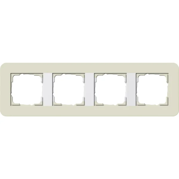 Gira Abdeckrahmen vierfach mit Trägerrahmen und Soft-Touch-Oberfläche, Abdeckung (beige, Retail)