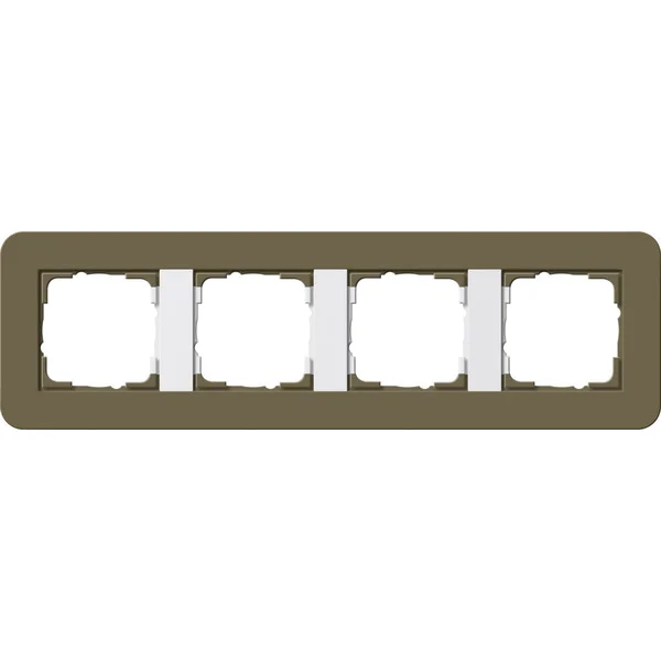 Gira Abdeckrahmen vierfach mit Trägerrahmen Soft-Touch Oberfläche, Abdeckung (braun, Retail)