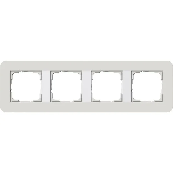 Gira Abdeckrahmen vierfach mit Trägerrahmen und Soft-Touch-Oberfläche (grau, Retail)