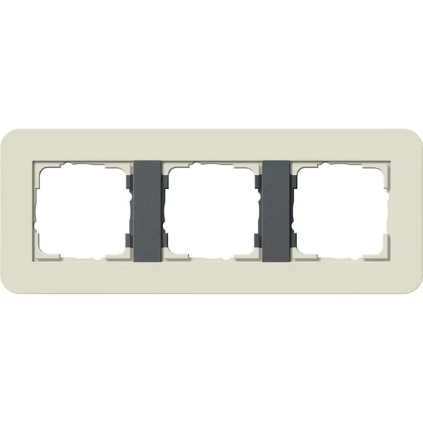 Gira Abdeckrahmen dreifach mit Trägerrahmen Soft-Touch Oberfläche, Abdeckung (beige, Retail)